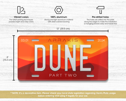 Dune Part 2 (2024) movie license plate