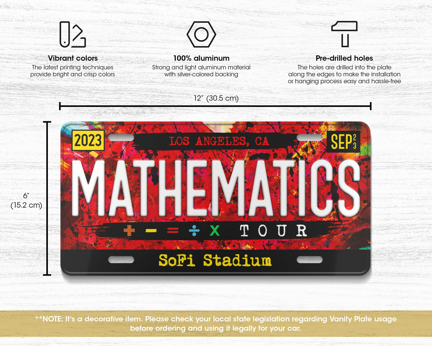 The Mathematics Tour license plate