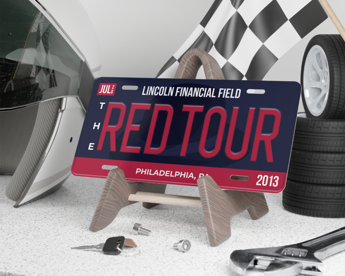The Red Tour license plate