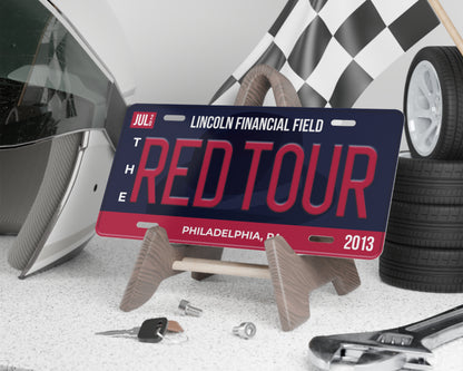 The Red Tour license plate