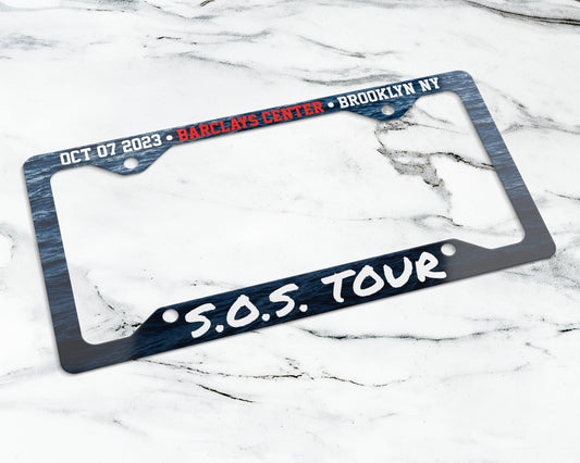 SOS Tour license plate frame