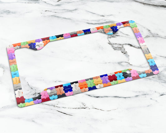 The Eras puzzles license plate frame
