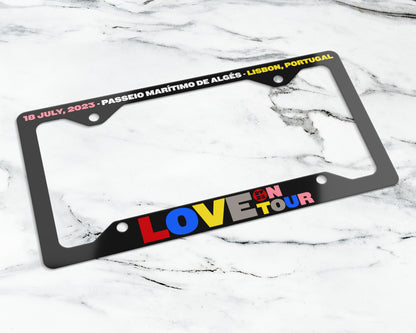 Love on Tour license plate frame