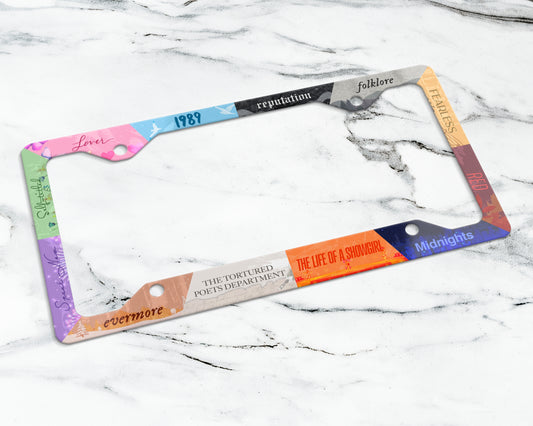 The Eras license plate frame