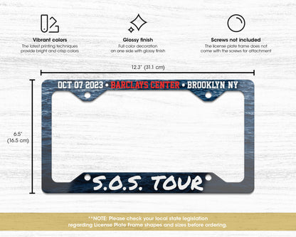 SOS Tour license plate frame