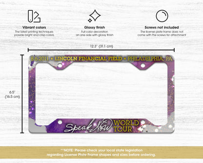 Speak Now World Tour license plate frame