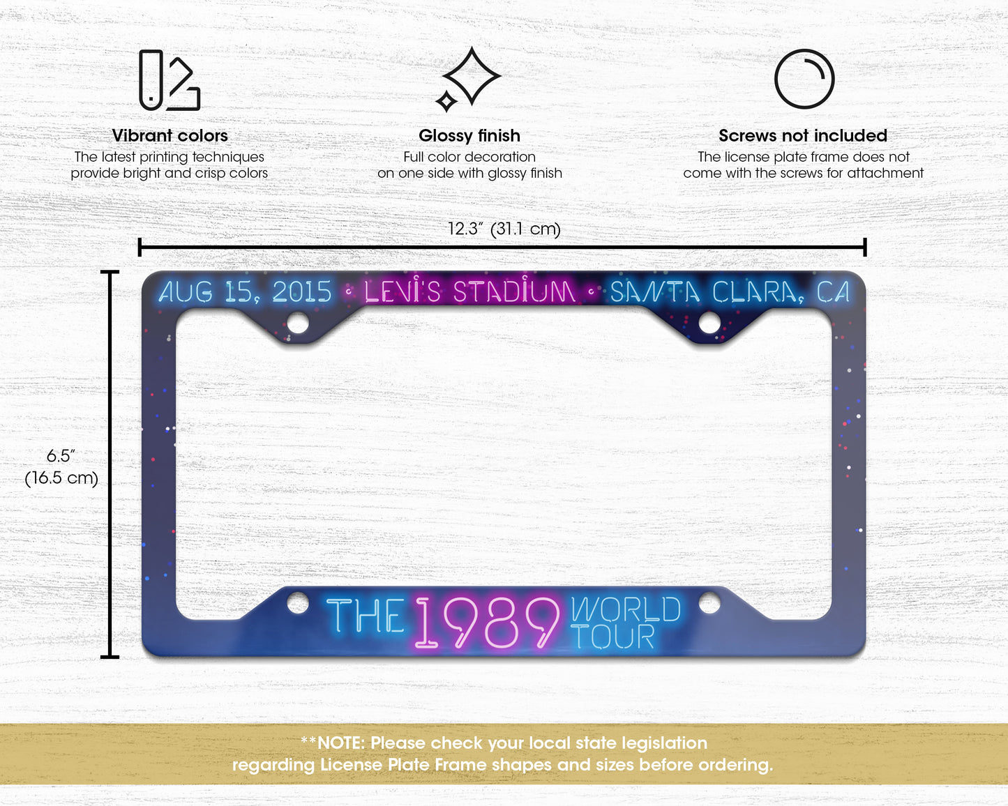 The 1989 World Tour license plate frame