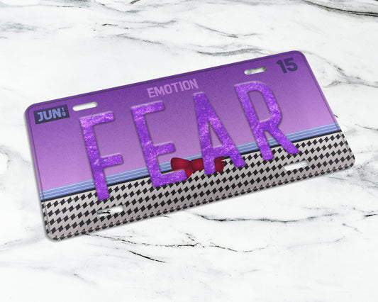 Fear emotion license plate