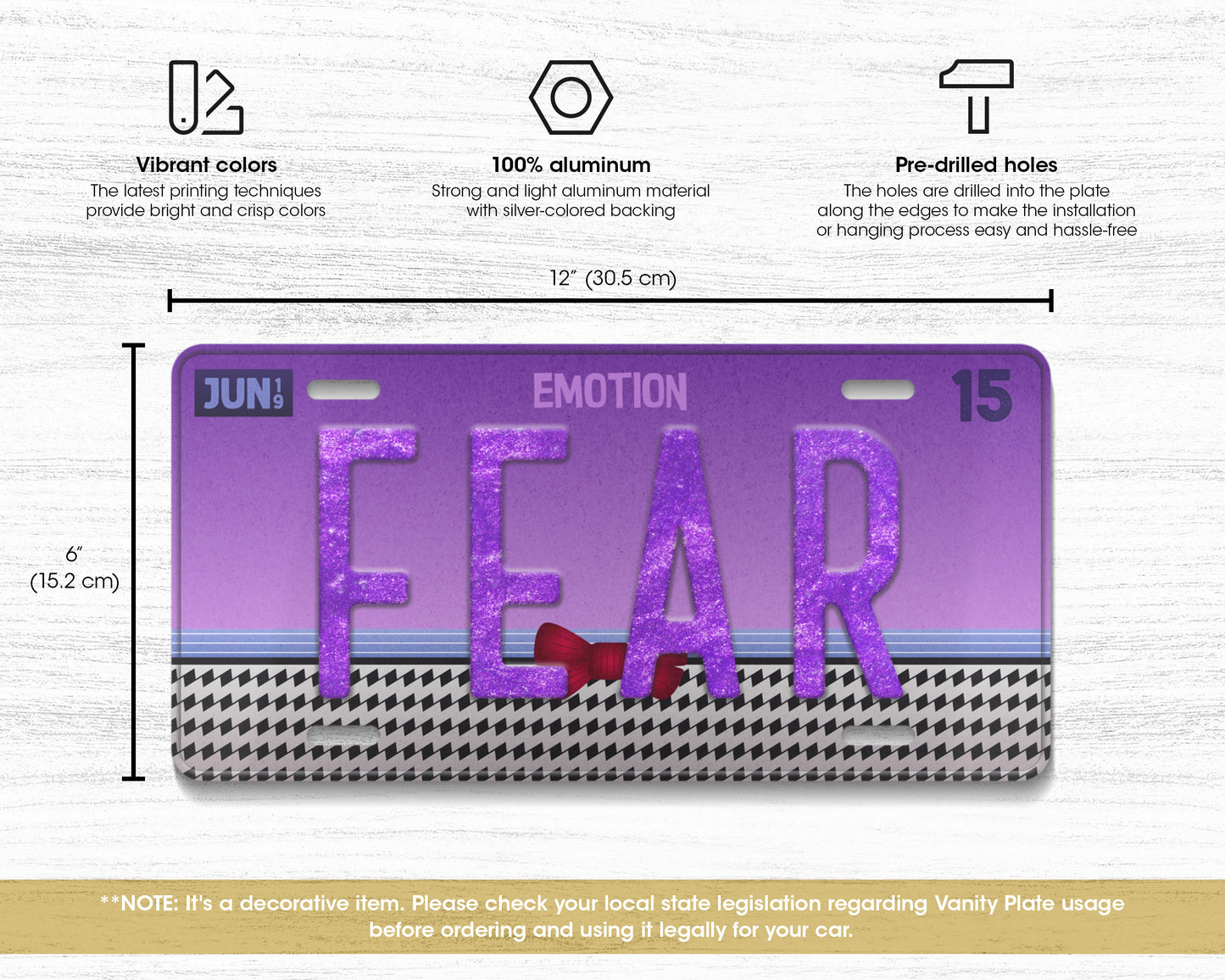 Fear emotion license plate