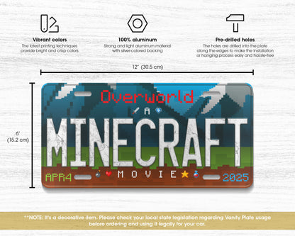 A Mine craft Movie (2025) movie license plate