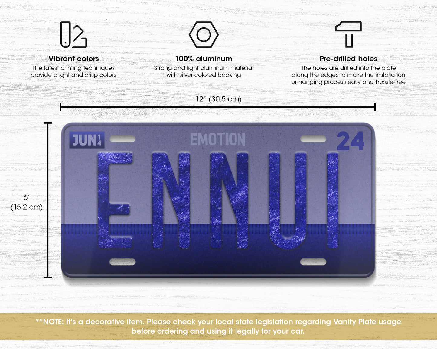 Ennui emotion license plate