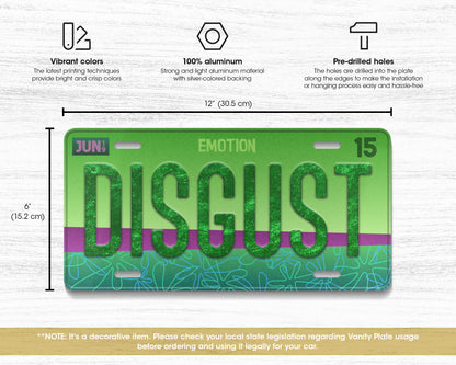 Disgust emotion license plate