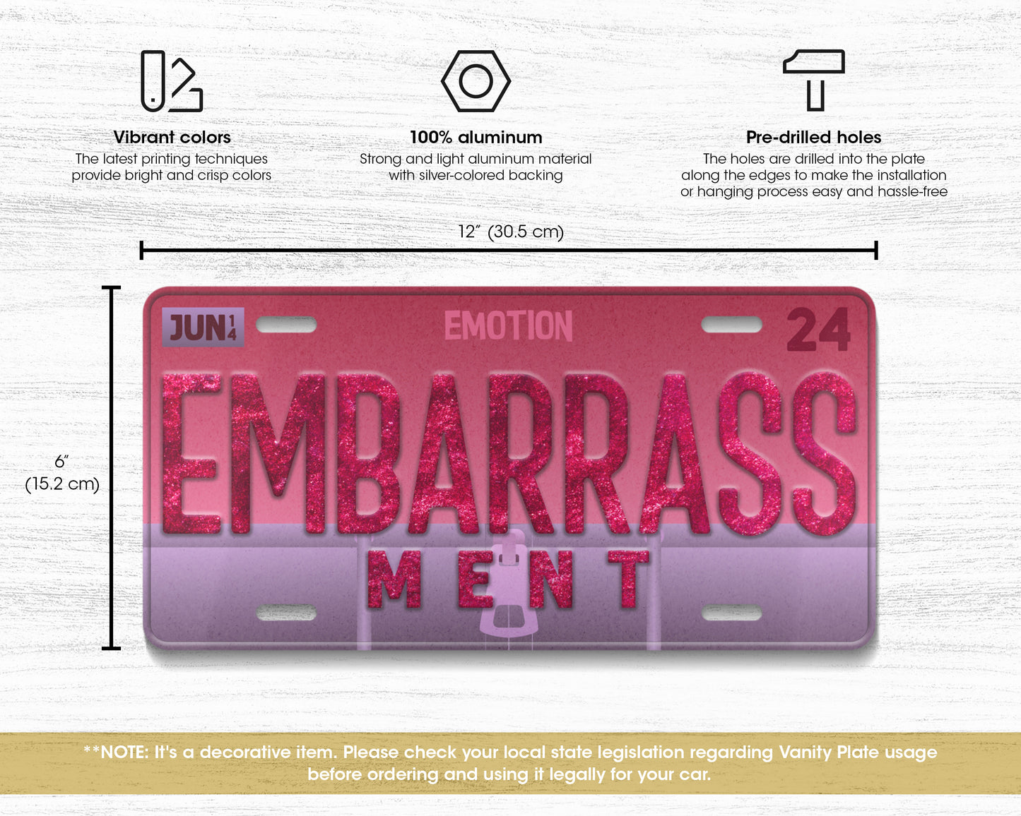 Embarrassment emotion license plate