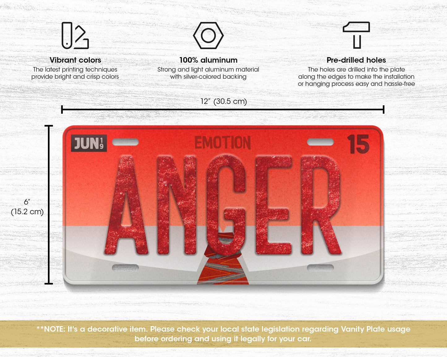 Anger emotion license plate