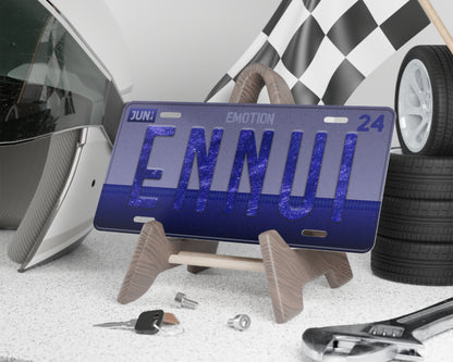 Ennui emotion license plate