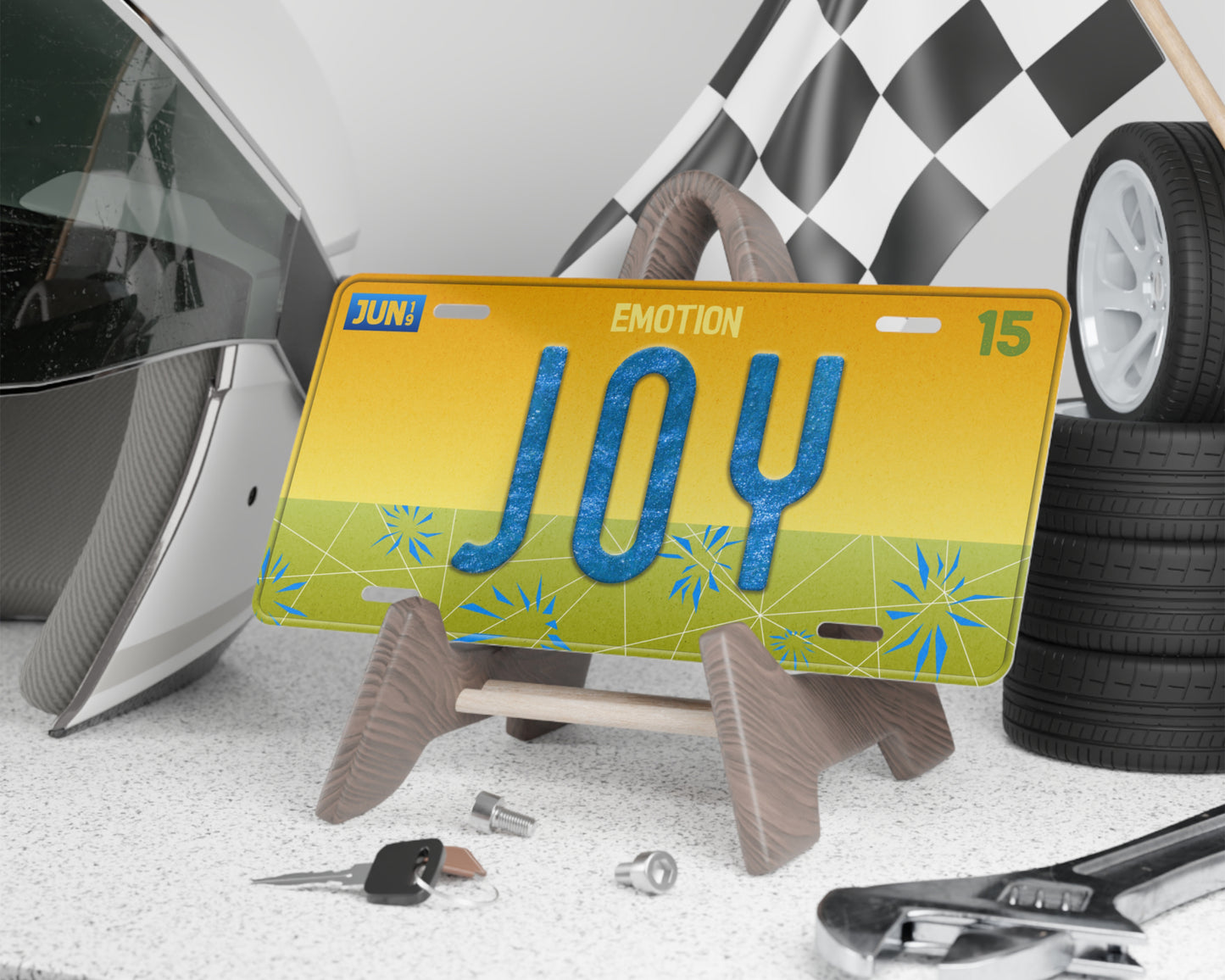 Joy emotion license plate
