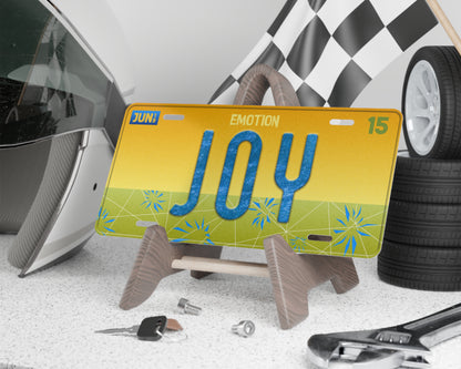 Joy emotion license plate