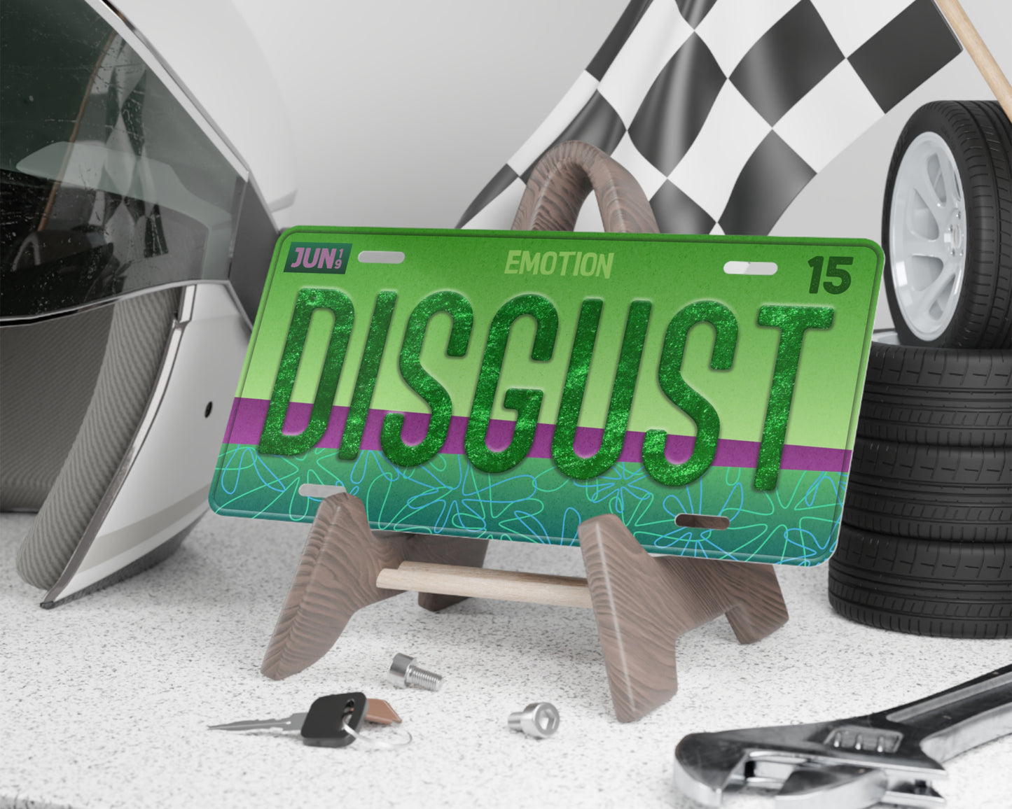 Disgust emotion license plate