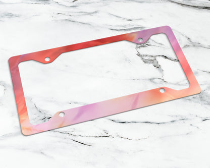 Abstract Pink and Orange Background The Eras Tour license plate frame