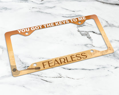 Fearless era license plate frame