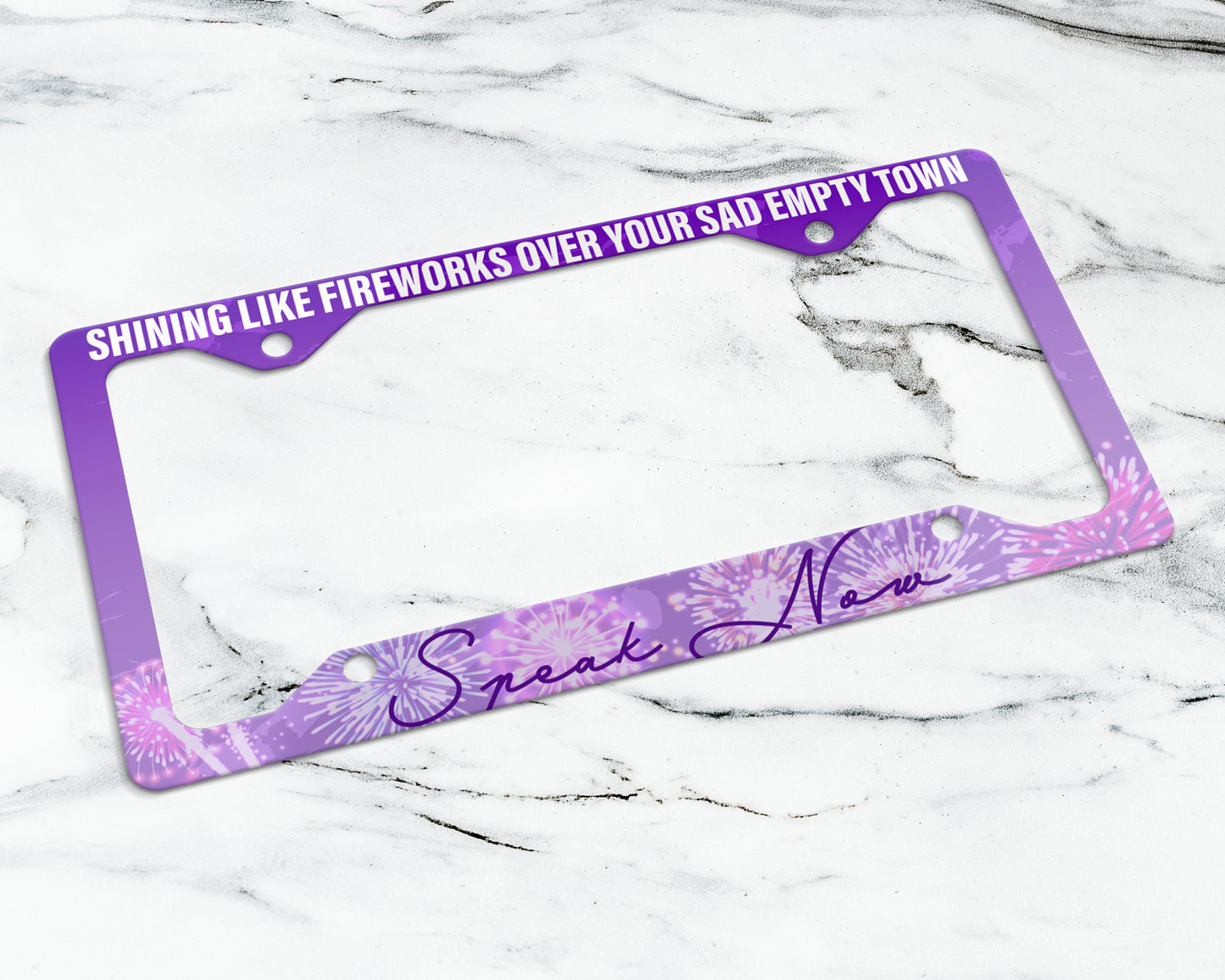 Speak Now era license plate frame
