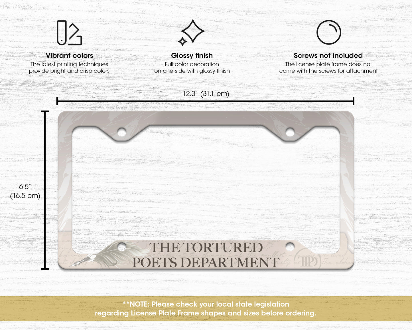 Tortured Poets era license plate frame