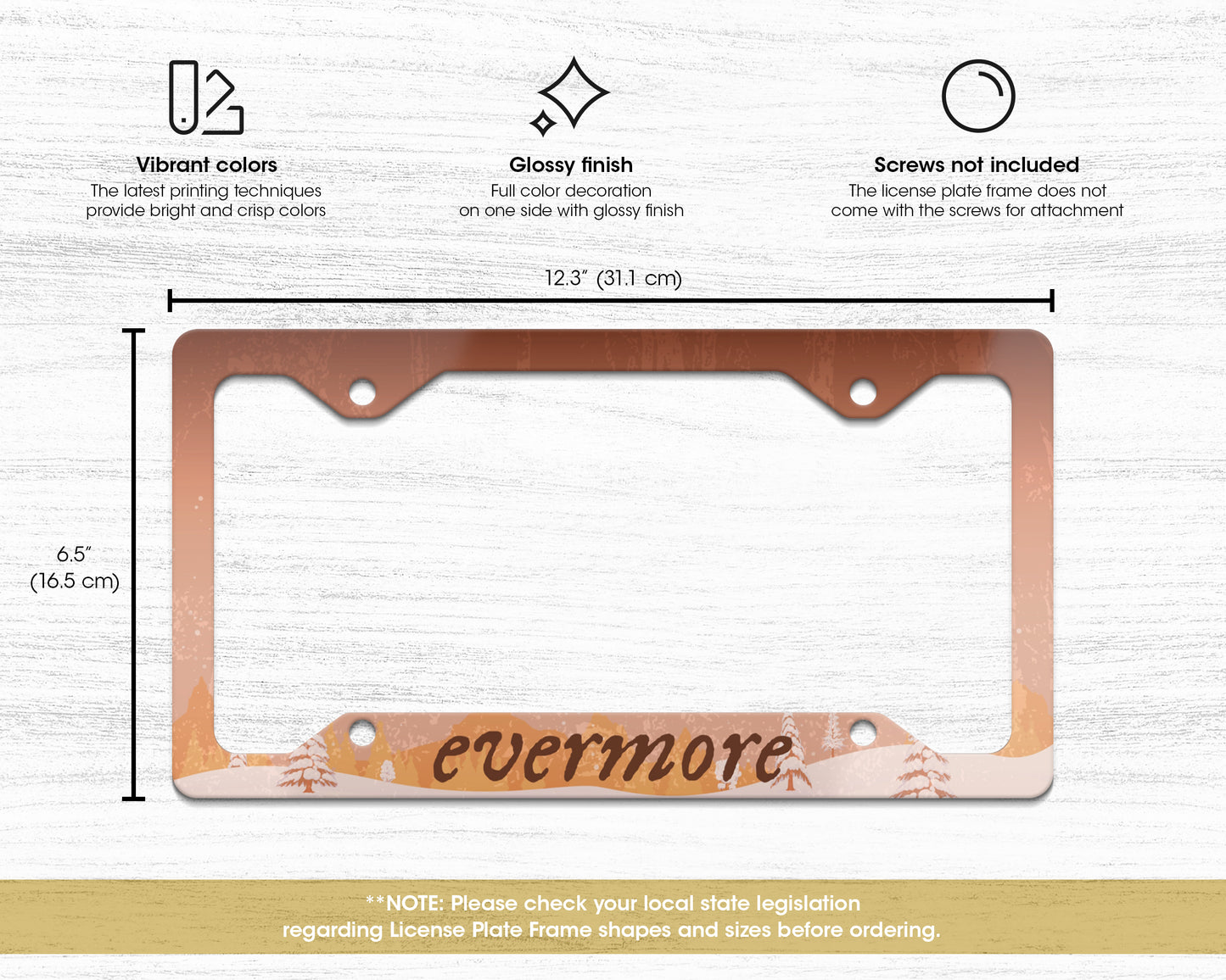 Evermore era license plate frame