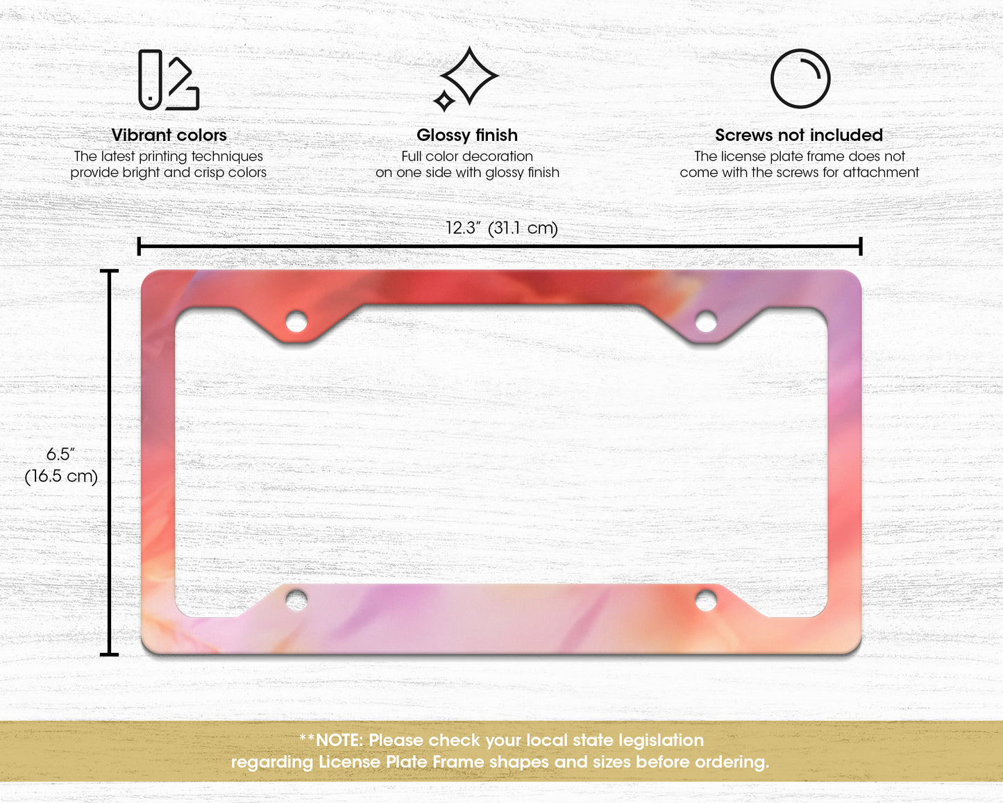 Abstract Pink and Orange Background The Eras Tour license plate frame