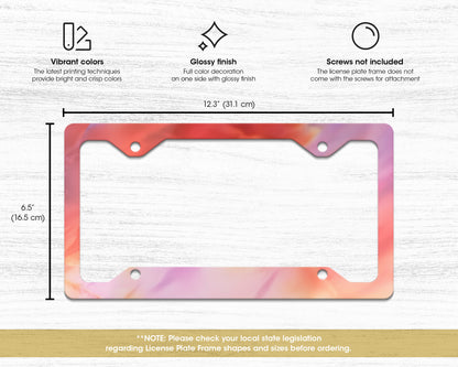 Abstract Pink and Orange Background The Eras Tour license plate frame