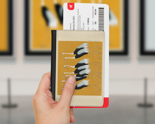 Ogata Korin - A Traditional Portrait of a Flock of Beautiful Japanese Red Crown Crane passport cover