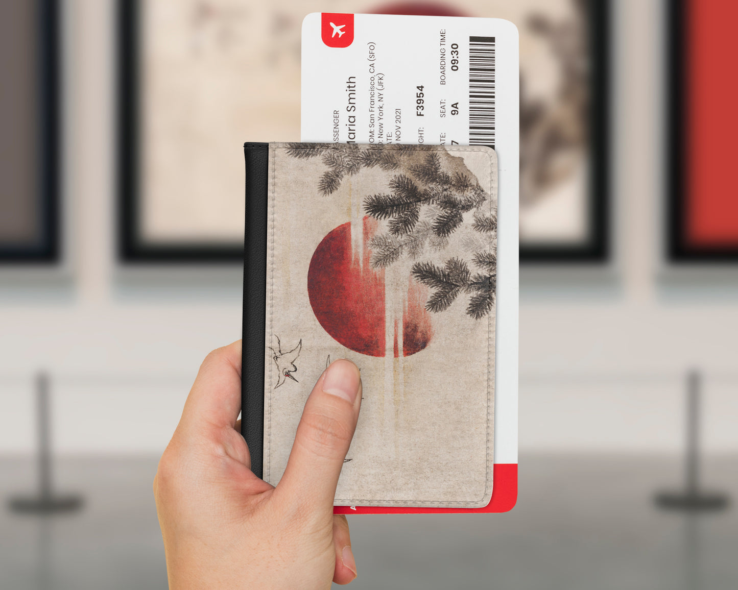 Katsushika Hokusai - Birds and Sunset passport cover