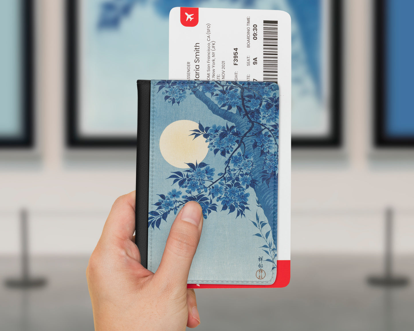 Ohara Koson - Blossoming Cherry on a Moonlit Night passport cover