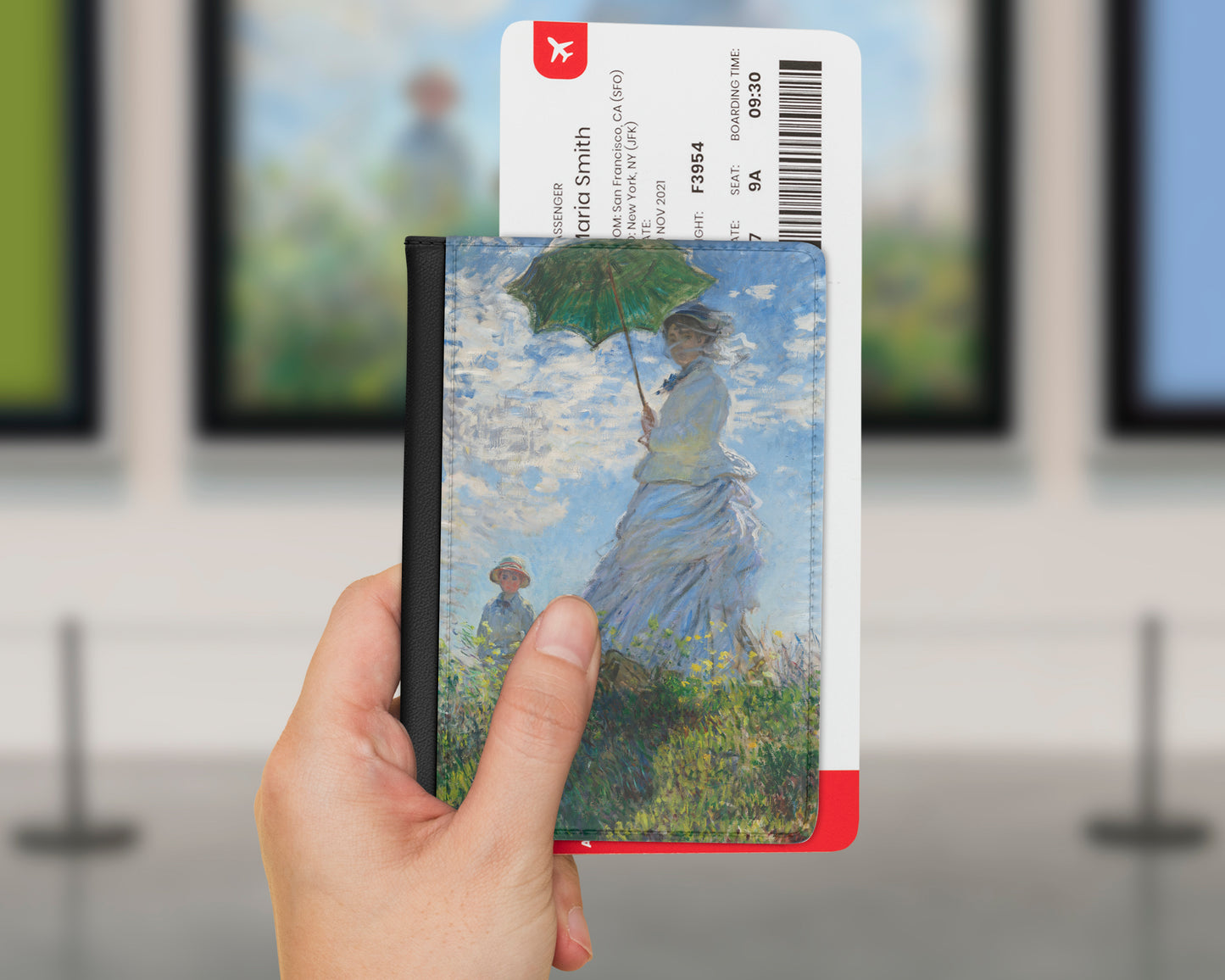 Claude Monet - Woman with a Parasol - Madame Monet and Her Son passport cover