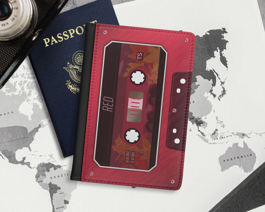 Red era cassette tape passport cover