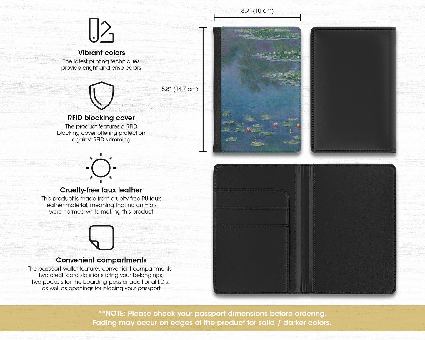 Claude Monet - Water Lilies passport cover