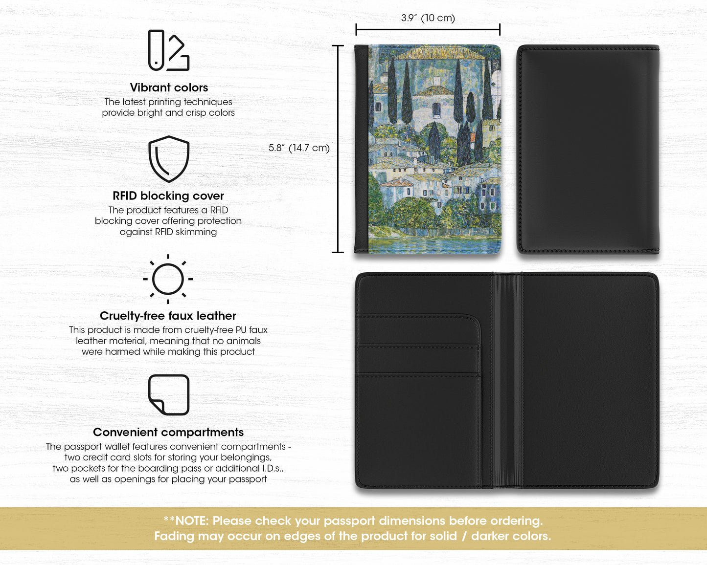 Gustav Klimt - Kirche in Cassone passport cover