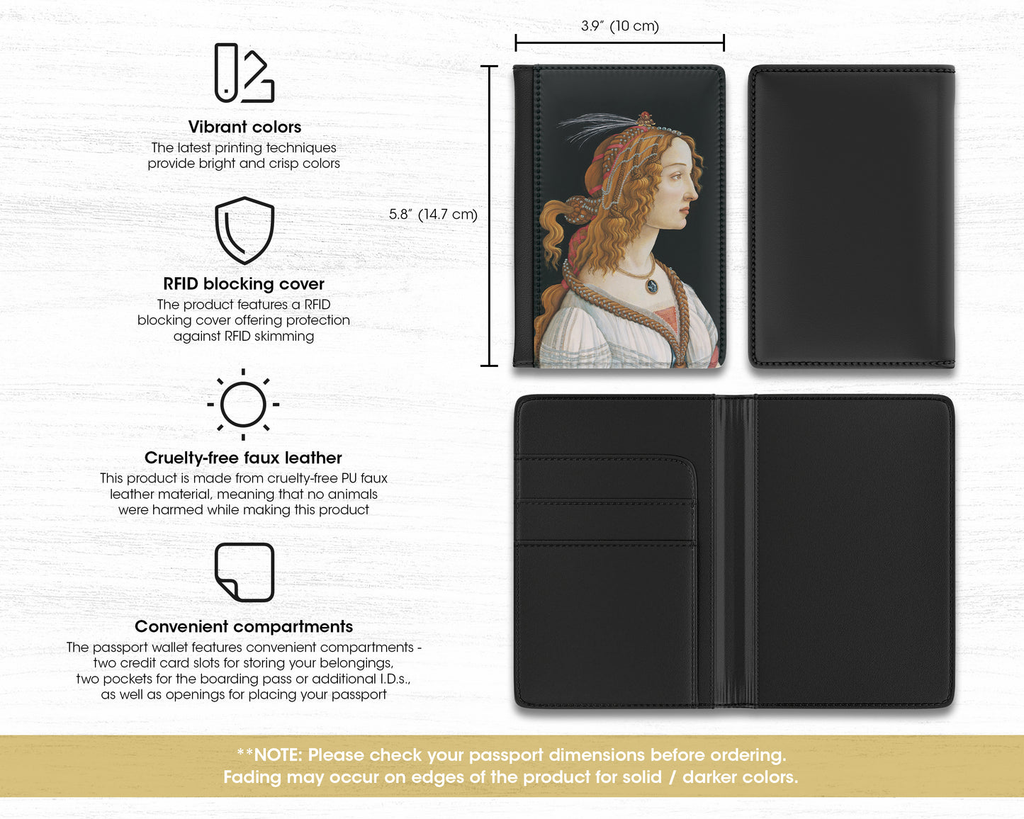 Sandro Botticelli - Portrait of a Young Woman passport cover