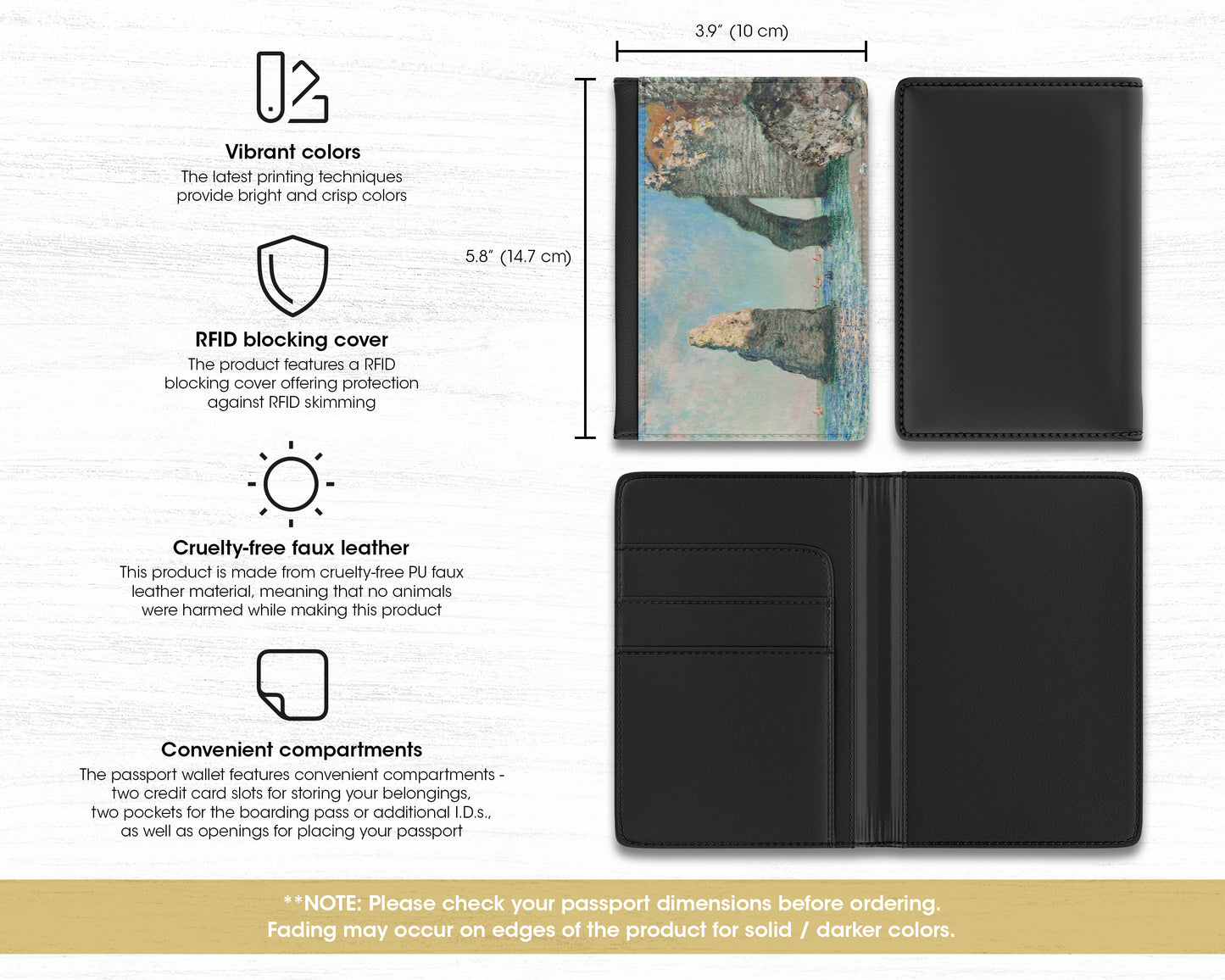 Claude Monet - Cliffs at Étretat passport cover