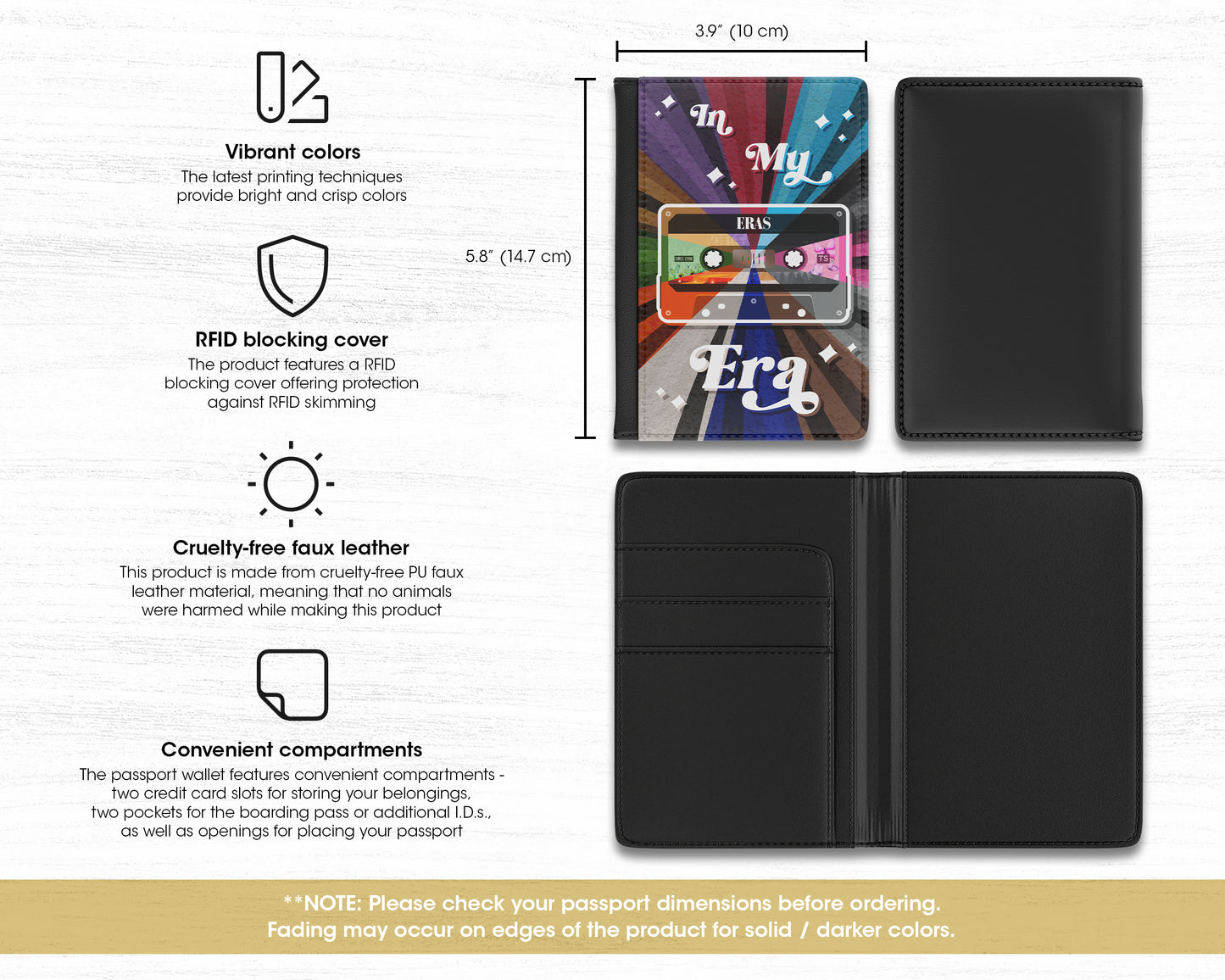 In my Eras era vintage cassette tape passport cover