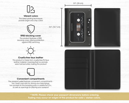 Reputation era cassette tape passport cover