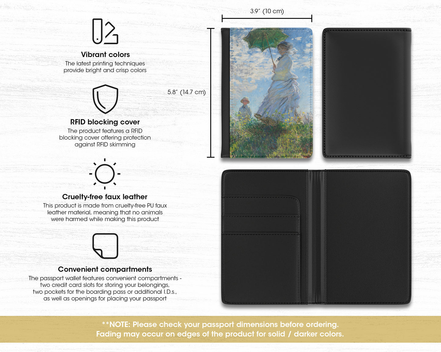 Claude Monet - Woman with a Parasol - Madame Monet and Her Son passport cover