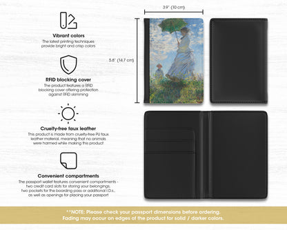 Claude Monet - Woman with a Parasol - Madame Monet and Her Son passport cover