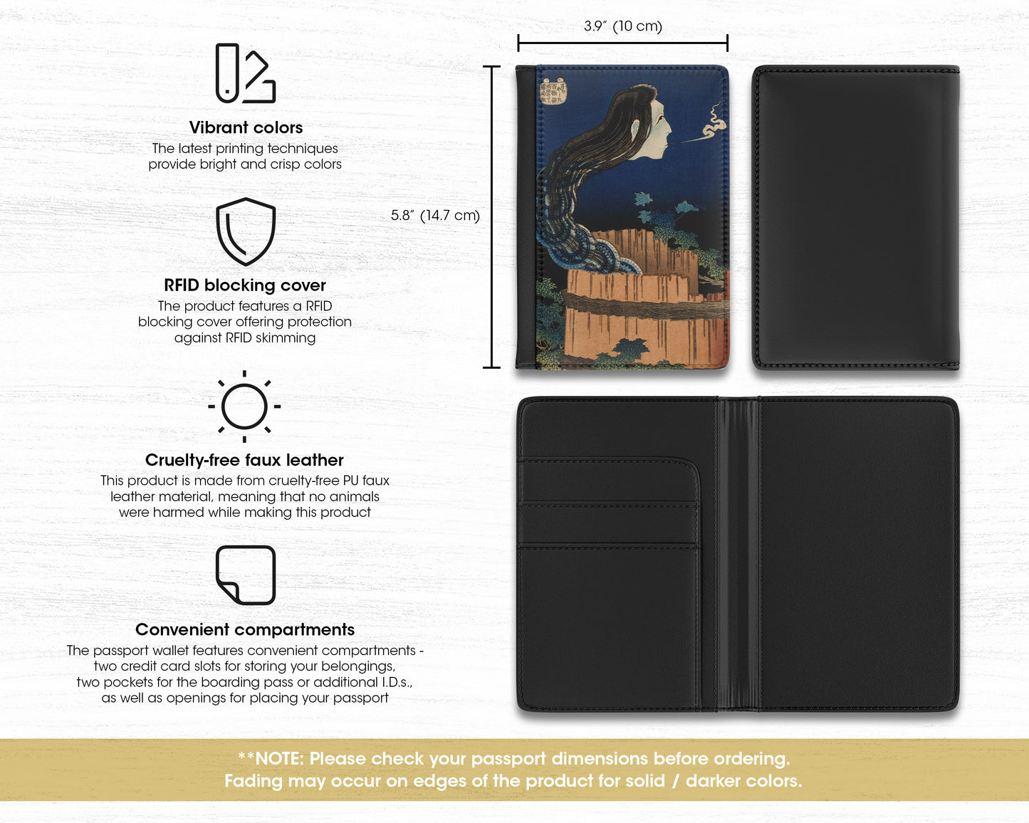 Katsushika Hokusai - The Mansion of the Plates passport cover