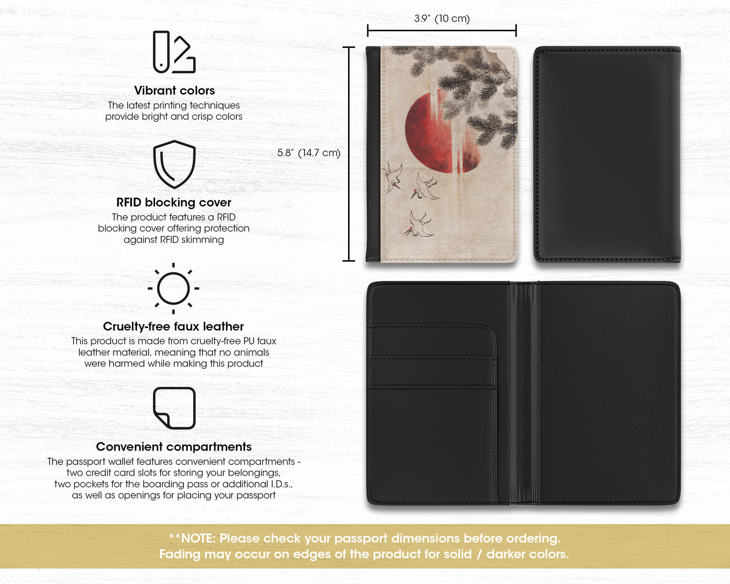 Katsushika Hokusai - Birds and Sunset passport cover