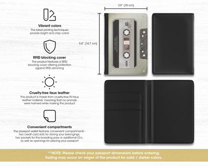 Tortured Poets era cassette tape passport cover