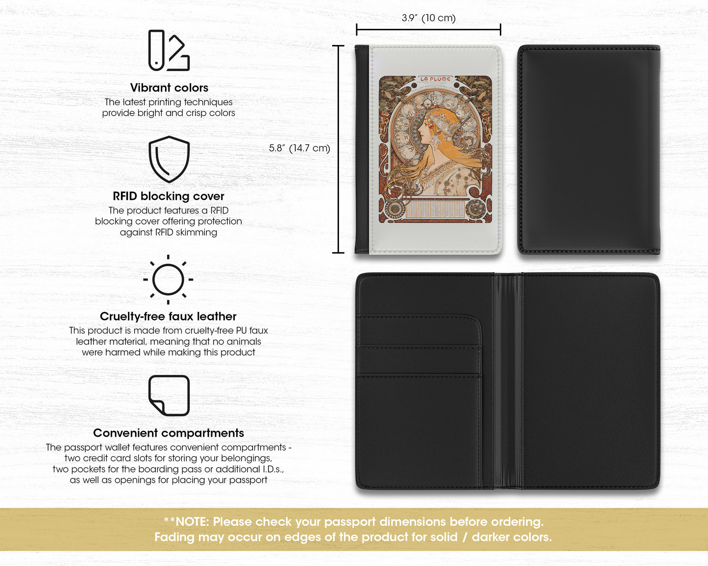 Alphonse Maria Mucha - Zodiaque (La Plume) passport cover