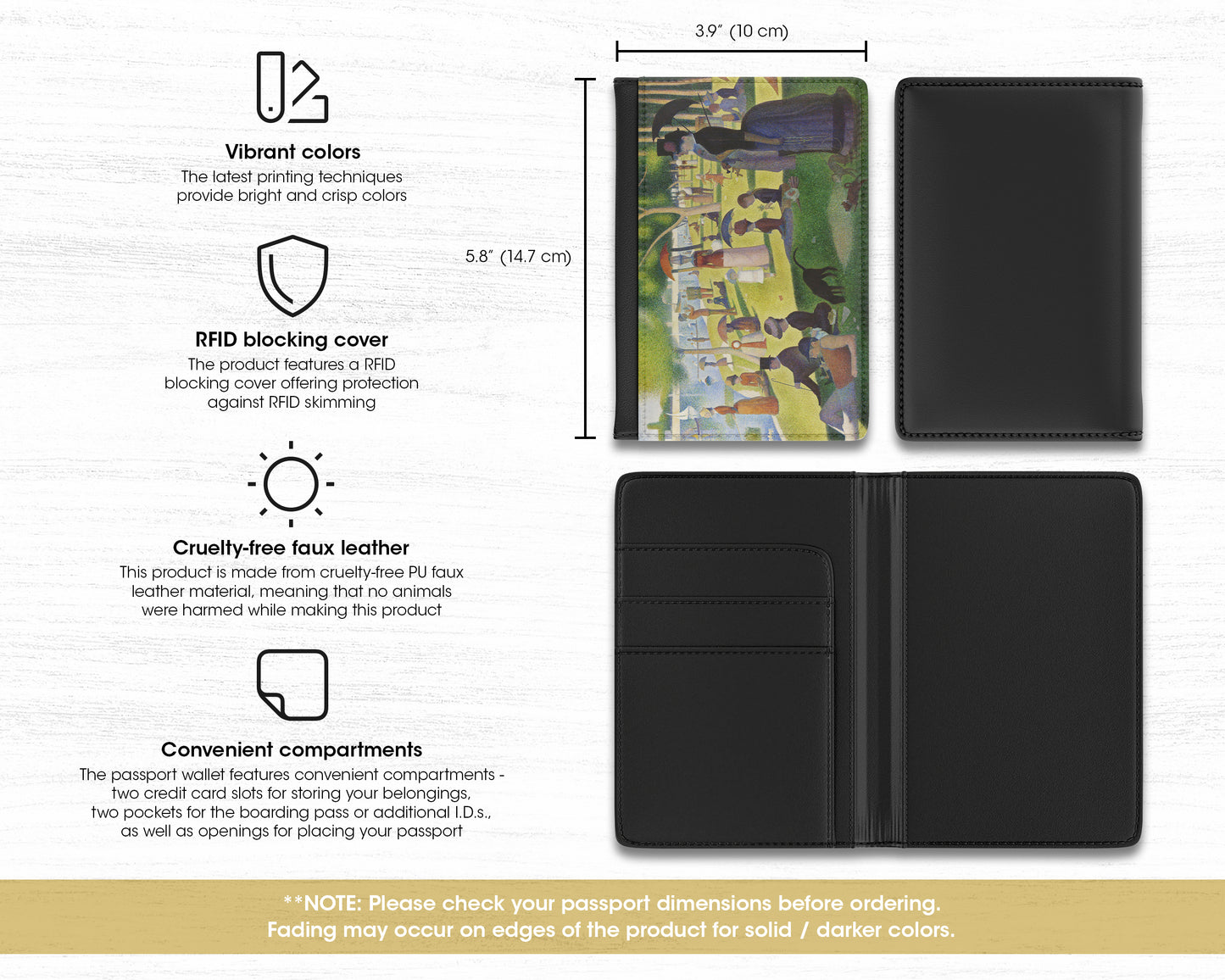Georges Seurat - A Sunday on La Grande Jatte passport cover
