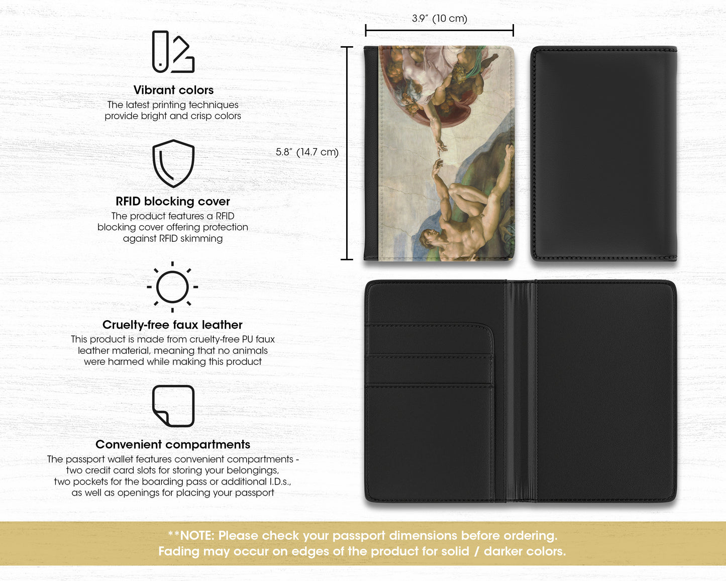 Michelangelo Buonarroti - The Creation of Adam passport cover