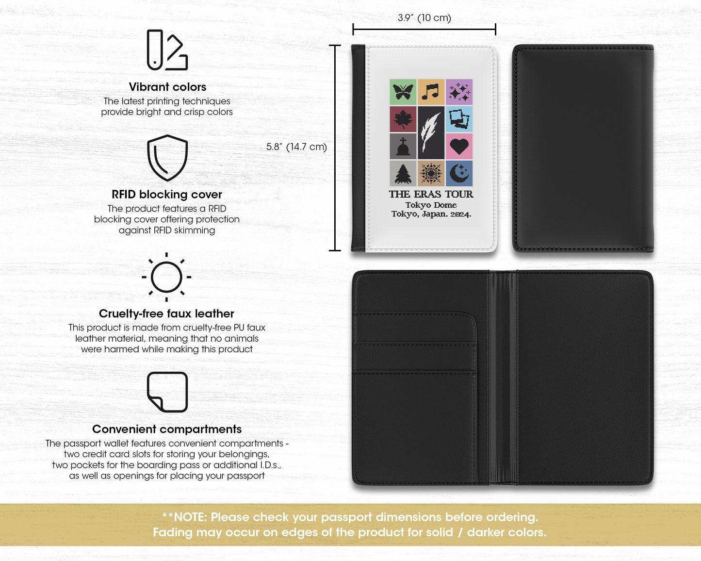 The Eras Tour pixel art style passport cover