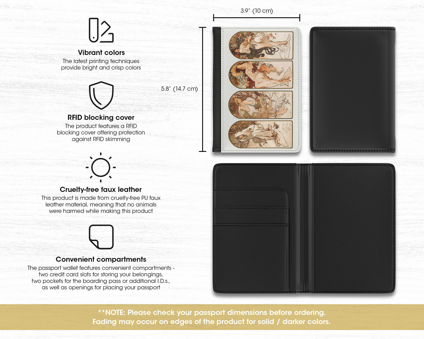 Alphonse Maria Mucha - The Seasons passport cover